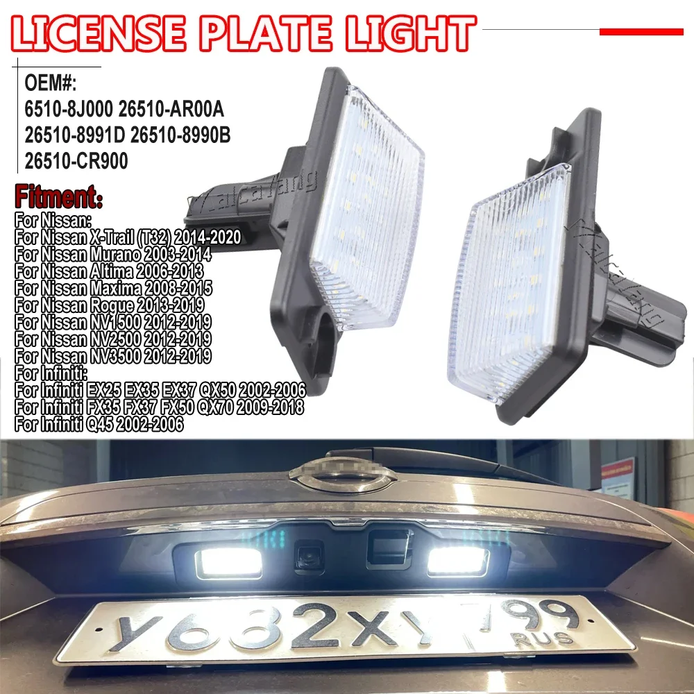 2 шт. Высококачественные светодиодные фонари номерного знака для Nissan X-Trail Murano Altima Maxima Rogue NV1500 NV2500 NV3500 Infiniti Q45
2 шт. Высококачественные светодиодные фонари номерного знака для Nissan X-Trail Murano Altima Maxima Rogue NV1500 NV2500 NV3500 Infiniti Q45