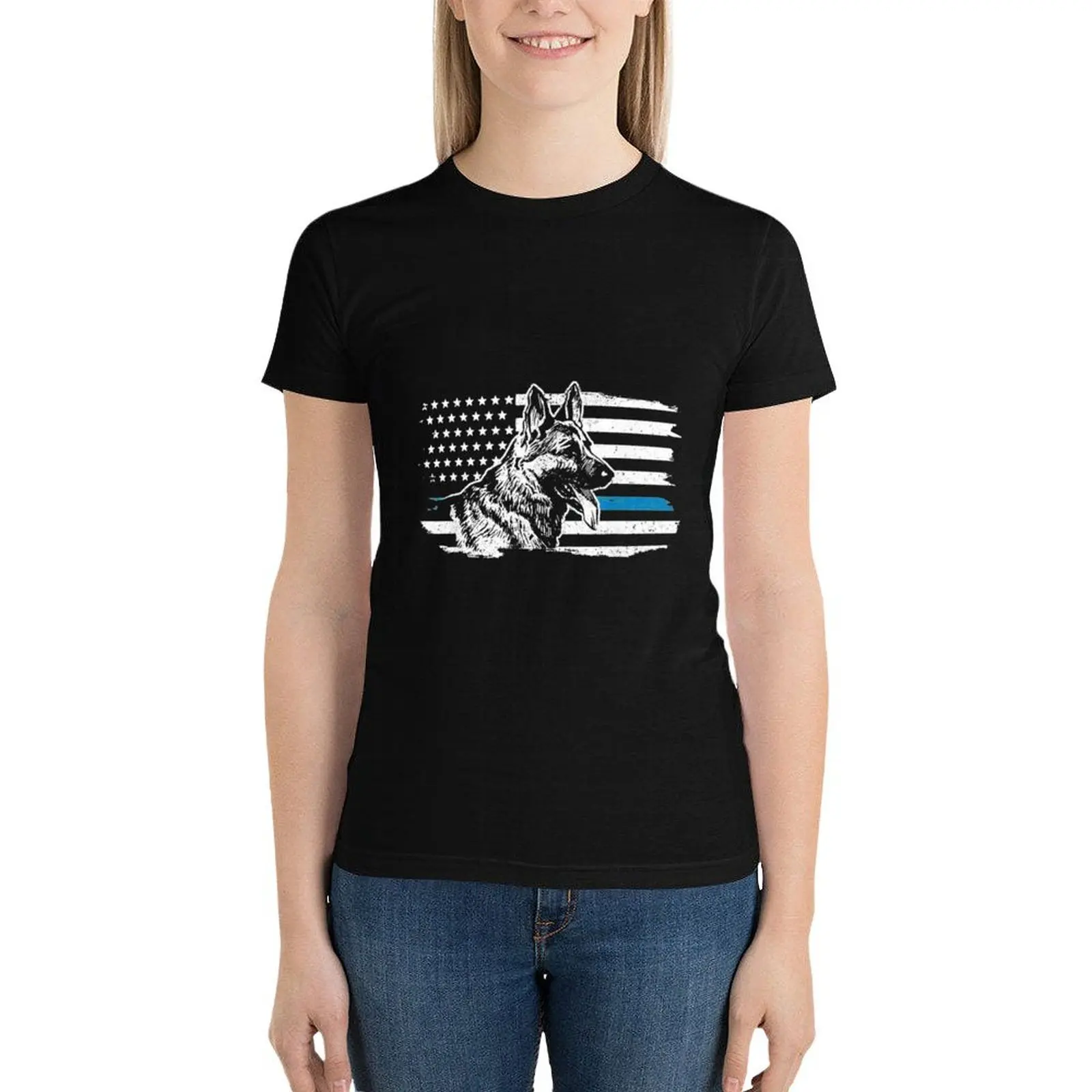 K-9 German Shepherd Thin Blue Line T-Shirt kawaii clothes Blouse cute tops tees white t shirts for Women
K-9 German Shepherd Thin Blue Line T-Shirt kawaii clothes Blouse cute tops tees white t shirts for Women