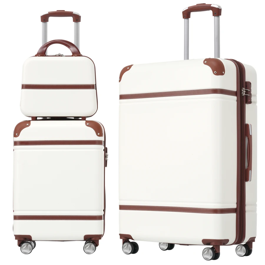 Hardshell Luggage Sets 3 Pieces for Travel: 20+28 Spinner Suitcases and Cosmetic Case with TSA Lock, Lightweight White Polyprop
Hardshell Luggage Sets 3 Pieces for Travel: 20+28 Spinner Suitcases and Cosmetic Case with TSA Lock, Lightweight White Polyprop