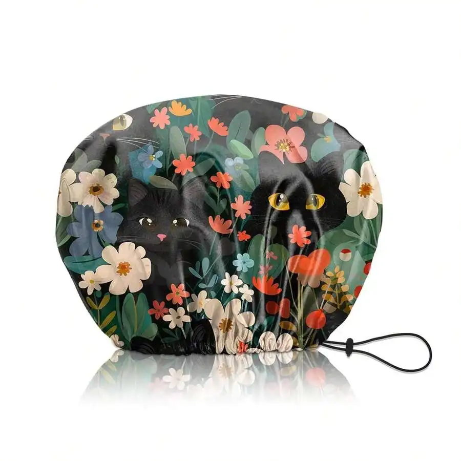 Adjustable Waterproof Double Layer Elastic Reusable Shower Cap With Cat And Floral Print For Women
Adjustable Waterproof Double Layer Elastic Reusable Shower Cap With Cat And Floral Print For Women