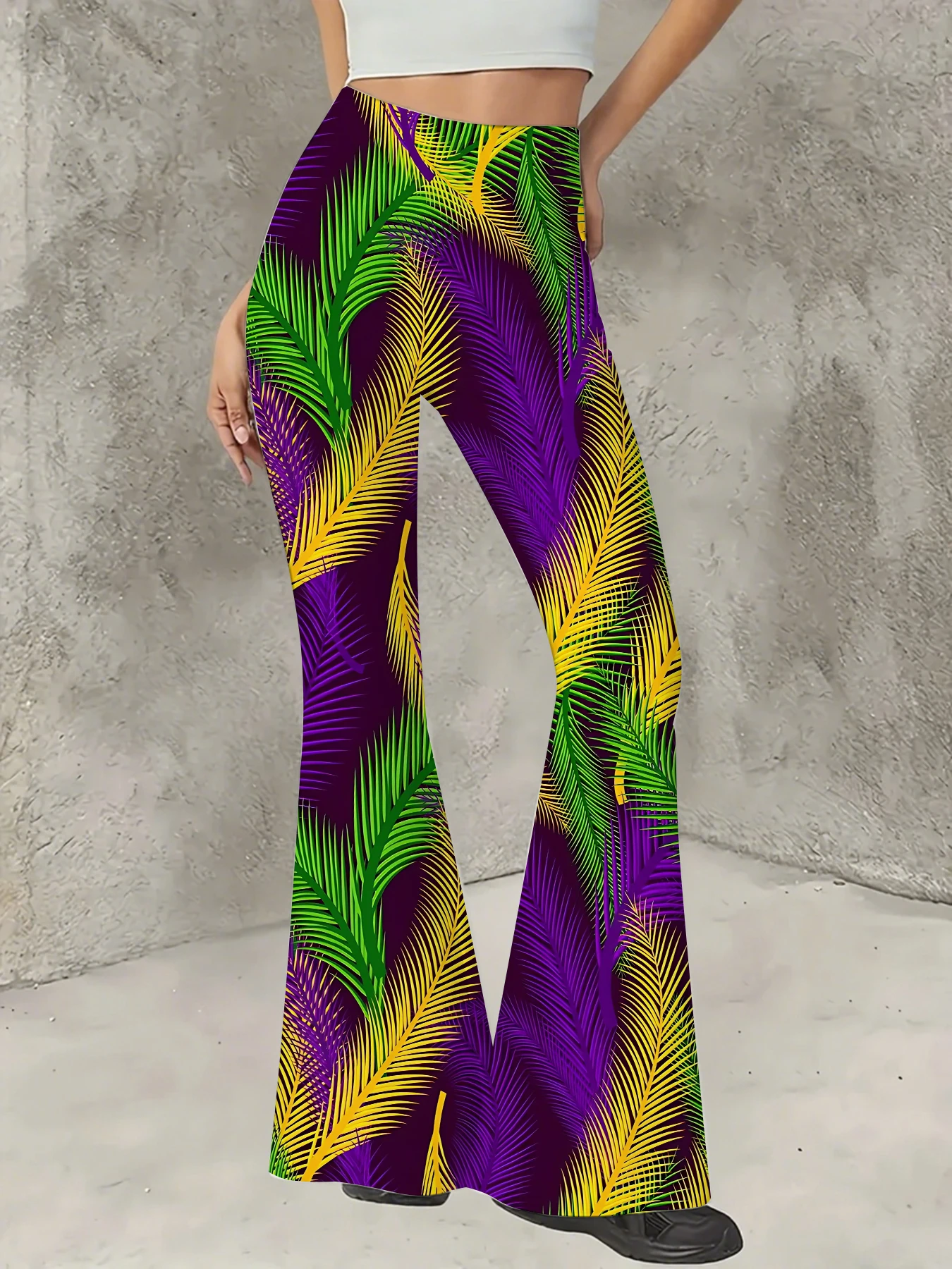 Women's Boho Printed Flare Pants Vintage Knit High Waist Wide Leg Trousers
Women's Boho Printed Flare Pants Vintage Knit High Waist Wide Leg Trousers