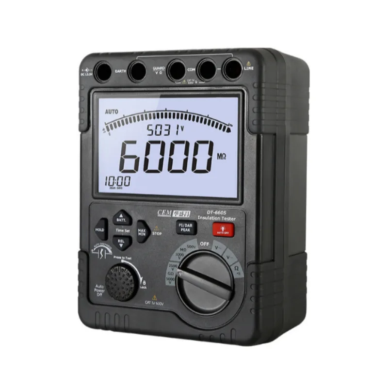 CEM DT-6605 High Voltage Insulation Resistance Tester 5000V Absolute Battery Measurement
CEM DT-6605 High Voltage Insulation Resistance Tester 5000V Absolute Battery Measurement
