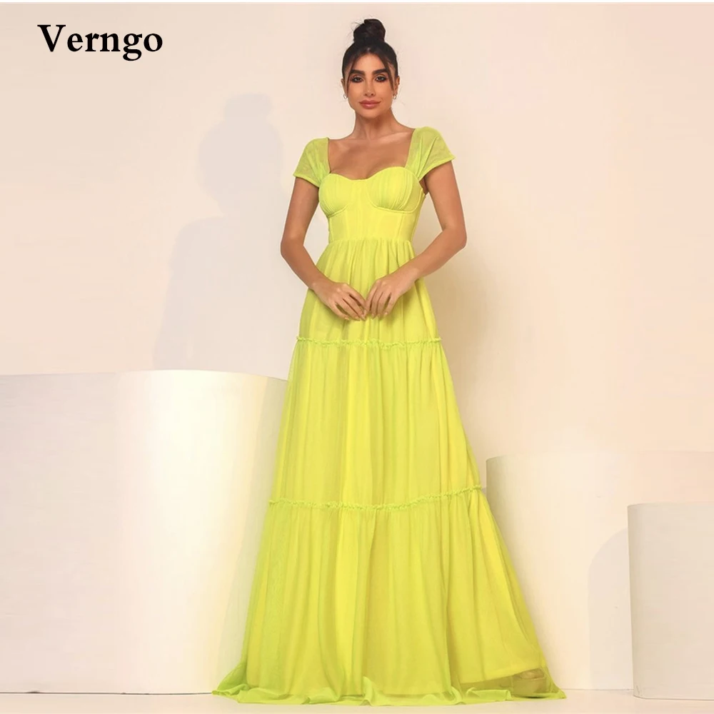 Verngo Fluorescent Green A Line Long Evening Dresses Off the Shoulder Tiered Arabic Women Formal Prom Gowns Robe de soiree
Verngo Fluorescent Green A Line Long Evening Dresses Off the Shoulder Tiered Arabic Women Formal Prom Gowns Robe de soiree