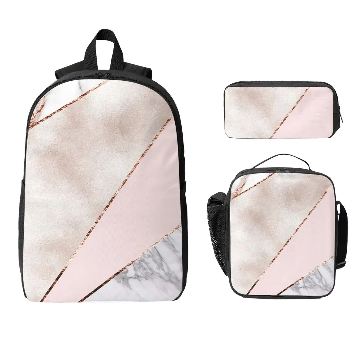 Spliced Mixed Rose Gold Marbl Backpack Student BookBag School Bag Laptop Shoulder Bags 3ps Insulated Lunch Bag Pencil Case
Spliced Mixed Rose Gold Marbl Backpack Student BookBag School Bag Laptop Shoulder Bags 3ps Insulated Lunch Bag Pencil Case