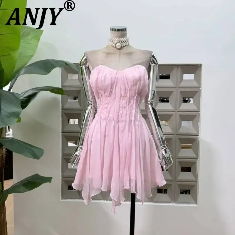 ANJY Summer New Women Elegant Trendy Pleated Off The Shoulder Strapless Sleeveless Waist-Cinching Stylish Ins Short Dress A23550
ANJY Summer New Women Elegant Trendy Pleated Off The Shoulder Strapless Sleeveless Waist-Cinching Stylish Ins Short Dress A23550