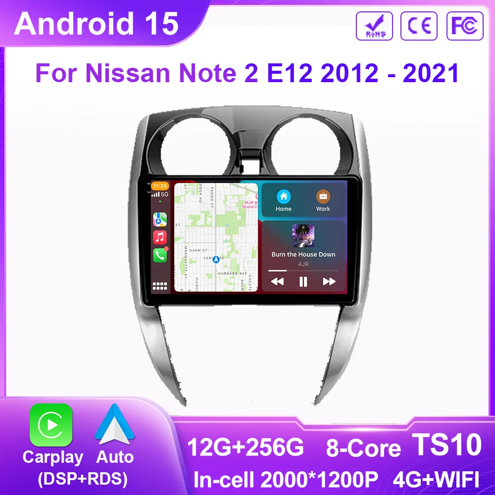 Car Radio For Nissan Note 2 E12 2012 - 2021 Android Auto Multimedia Carplay Player GPS StereoVideo 2din DVD 8 core Head Unit 5G
Car Radio For Nissan Note 2 E12 2012 - 2021 Android Auto Multimedia Carplay Player GPS StereoVideo 2din DVD 8 core Head Unit 5G