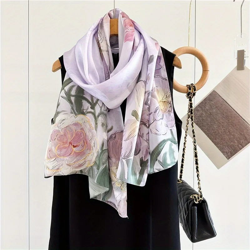 100% Mulberry Silk Long Scarf for Women Oblong Shawls for Headscarf Neck- Oblong Hair Wraps Gift Packed Light Purple Floral
100% Mulberry Silk Long Scarf for Women Oblong Shawls for Headscarf Neck- Oblong Hair Wraps Gift Packed Light Purple Floral