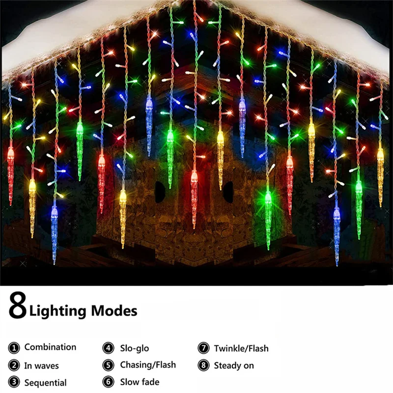 LED Curtain Icicle String Lights 5-28M Christmas Garland Waterfall Outdoor Garden Decoration Fairy Light For Street Eaves Patio
LED Curtain Icicle String Lights 5-28M Christmas Garland Waterfall Outdoor Garden Decoration Fairy Light For Street Eaves Patio