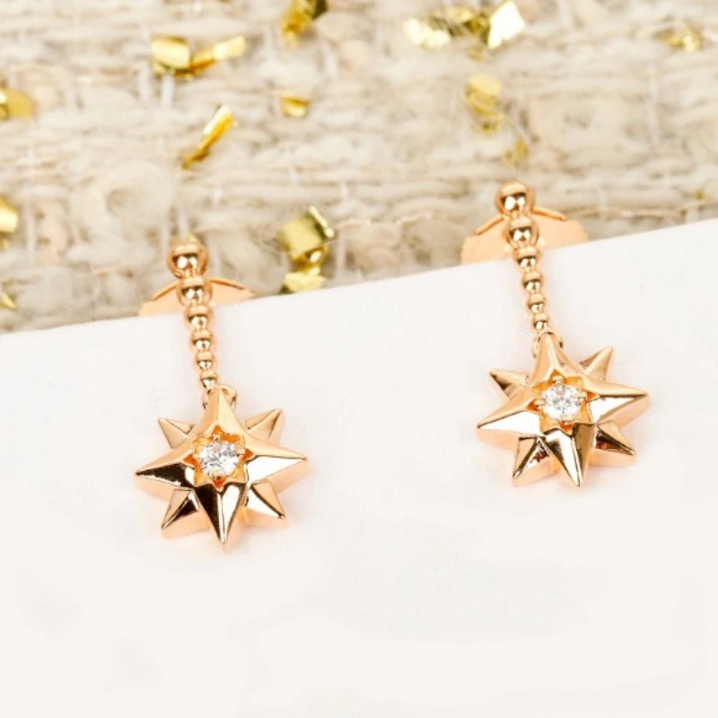 Europe America Popular 925 Silver Rose Gold Star Earrings Woman Top Quality Luxury Jewelry Trend
Europe America Popular 925 Silver Rose Gold Star Earrings Woman Top Quality Luxury Jewelry Trend