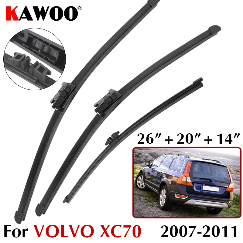 KAWOO Car Wiper Blade Windscreen Front Rear Wipers Blade Set 26"+20"+14" For Volvo XC70 2007-2011 Auto Car Accessories Styling
KAWOO Car Wiper Blade Windscreen Front Rear Wipers Blade Set 26"+20"+14" For Volvo XC70 2007-2011 Auto Car Accessories Styling