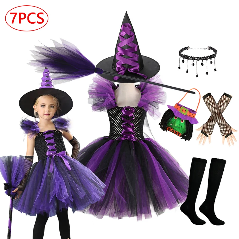 Girls Purple Witch Costume Disguise Halloween Cosplay Carnival Party Christmas Toddler Kids Princess Dress Prom Gown Dress 
Girls Purple Witch Costume Disguise Halloween Cosplay Carnival Party Christmas Toddler Kids Princess Dress Prom Gown Dress