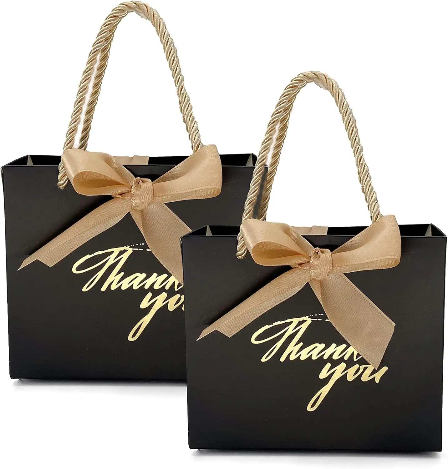 20 Pack Small Black Thank You Gift Bags With Handles-5.5''x 2.5''x4.7'' Mini Gift Bags Bulk for Baby Shower, Birthday, Wedding
20 Pack Small Black Thank You Gift Bags With Handles-5.5''x 2.5''x4.7'' Mini Gift Bags Bulk for Baby Shower, Birthday, Wedding