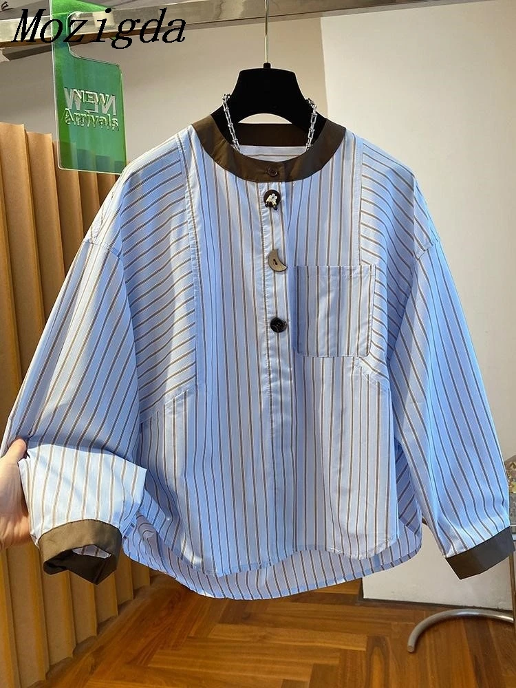 Oversize Round Neck Striped Shirt Blouse Women Korean Long Sleeve Casual Loose Ladies Shirts Tops Roupas Feminina
Oversize Round Neck Striped Shirt Blouse Women Korean Long Sleeve Casual Loose Ladies Shirts Tops Roupas Feminina
