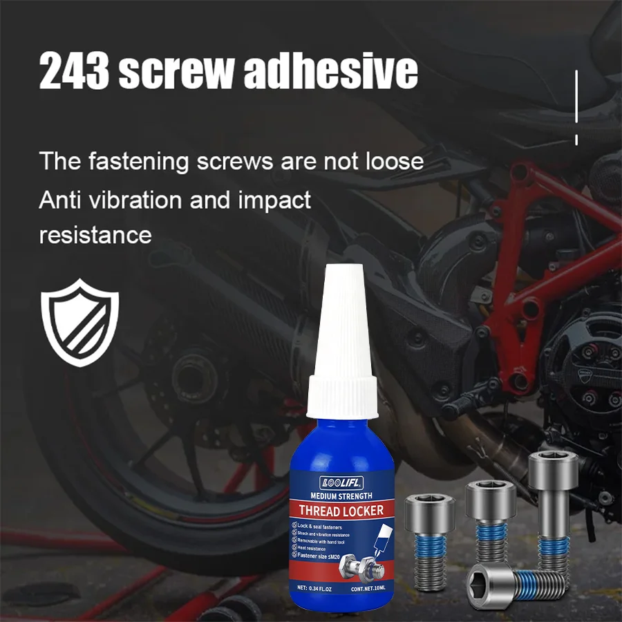 Blue Medium-Strength Thread Locker, Anaerobic Adhesive, Screw and Nut Fastening Adhesive, Removable, Oil-Resistant, Anti-Loosening, Corrosion-Resistant
Blue Medium-Strength Thread Locker, Anaerobic Adhesive, Screw and Nut Fastening Adhesive, Removable, Oil-Resistant, Anti-Loosening, Corrosion-Resistant