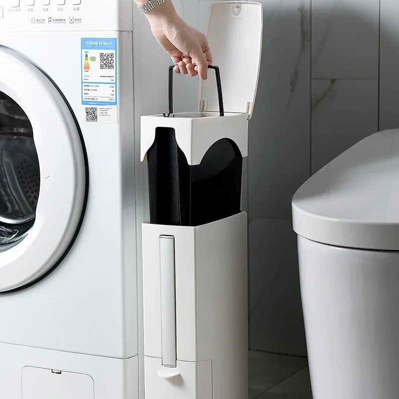 Slim Plastic Trash Can with Toilet Brush Holder for RV, 5 Liter Garbage Can with Press Top Lid, Modern Waste Can for Bathroom
Slim Plastic Trash Can with Toilet Brush Holder for RV, 5 Liter Garbage Can with Press Top Lid, Modern Waste Can for Bathroom