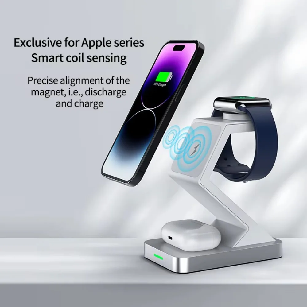 15w 3 in 1 magnetic wireless charger Desktop Smartwatch Wireless Station Charger For Smart Phone Watches headphones
15w 3 in 1 magnetic wireless charger Desktop Smartwatch Wireless Station Charger For Smart Phone Watches headphones