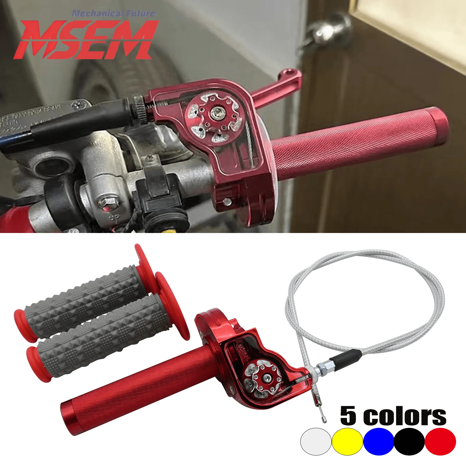M10*1.5 22mm CNC Universal Aluminum Adjustable Accelerator Throttle Twist Grips Handlebars For Motorcycle Moped Scooter Bike ATV
M10*1.5 22mm CNC Universal Aluminum Adjustable Accelerator Throttle Twist Grips Handlebars For Motorcycle Moped Scooter Bike ATV