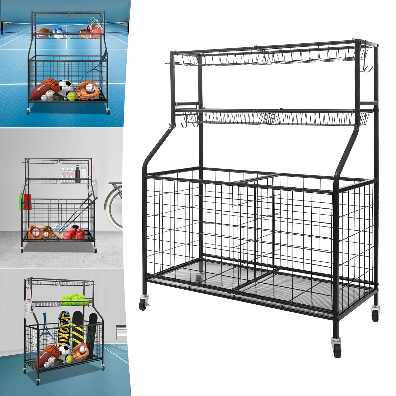 Органайзер для спортивного инвентаря в гараже 36.1x16.5x45.6 дюймов, стеллаж для хранения мячей, стеллаж для хранения игрушек для гаражей, домов, кладовых
Органайзер для спортивного инвентаря в гараже 36.1x16.5x45.6 дюймов, стеллаж для хранения мячей, стеллаж для хранения игрушек для гаражей, домов, кладовых