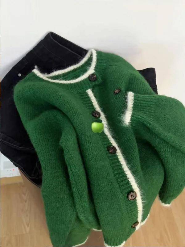 Korean Style Soft Cozy Single Button Knitted Open Cardigan Women's Spring Autumn Loose Sweater Jacket Thick Casual Style
Korean Style Soft Cozy Single Button Knitted Open Cardigan Women's Spring Autumn Loose Sweater Jacket Thick Casual Style
