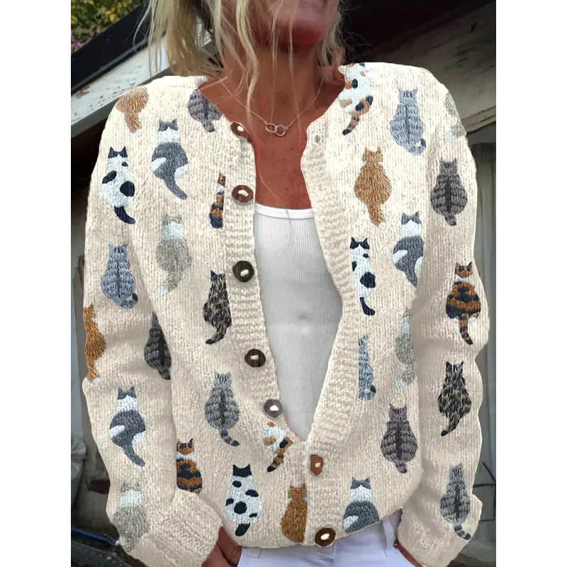 3D Print Knitted Cardigan Floral Pattern Open-Shirt Style Ultra-Thin Women's Sweater Cross-Border Fashion Ladies' Knitwear
3D Print Knitted Cardigan Floral Pattern Open-Shirt Style Ultra-Thin Women's Sweater Cross-Border Fashion Ladies' Knitwear