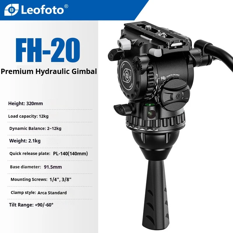 Leofoto FH-20 Hydraulic Head for Telephoto Lenses Stable Shooting, Adjustable, Ideal for Wildlife Photography
Leofoto FH-20 Hydraulic Head for Telephoto Lenses Stable Shooting, Adjustable, Ideal for Wildlife Photography