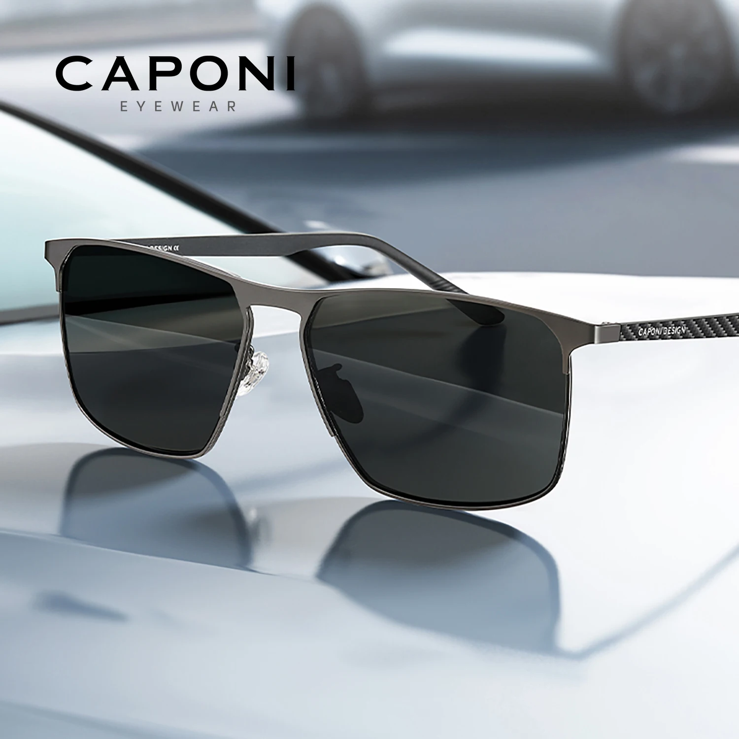 CAPONI Polarized Men Sunglasses Carbon Fiber Driving Outdoor Sun Glasses UV400 Original Designer Glass Lens Black Shades CP28964
CAPONI Polarized Men Sunglasses Carbon Fiber Driving Outdoor Sun Glasses UV400 Original Designer Glass Lens Black Shades CP28964