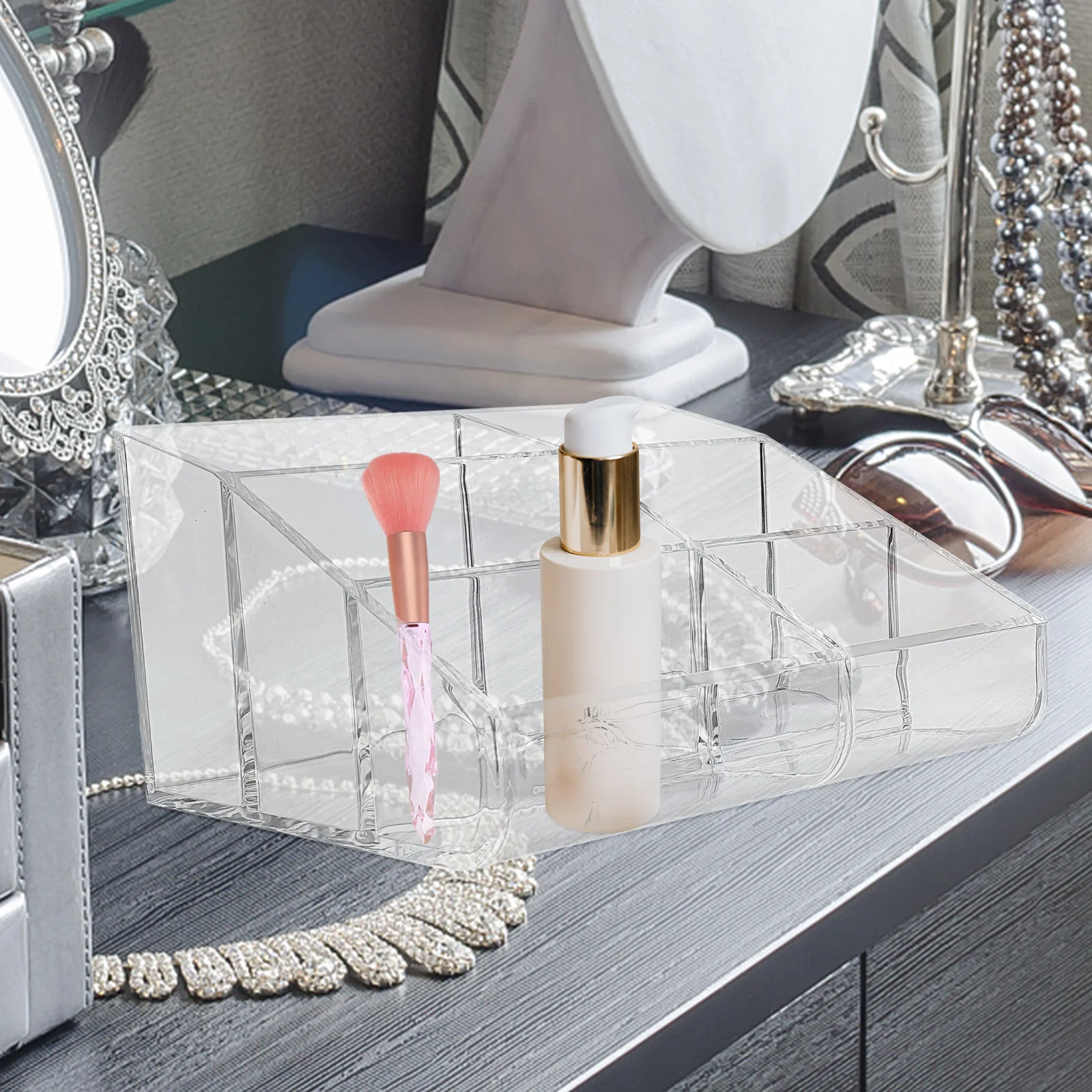 6-Compartment Acrylic Makeup Organizer Clear Storage Case Vanity Desktop Organizer for Small Items Makeup Box
6-Compartment Acrylic Makeup Organizer Clear Storage Case Vanity Desktop Organizer for Small Items Makeup Box