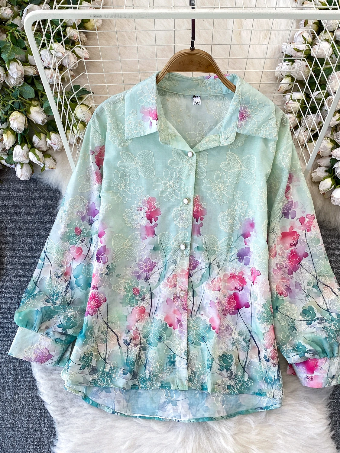 Hong Kong Sle Heavy Embroidery Print Long Sve Women's Summer Casual Loose Fit Mid-Length Outerwear Sun Protection irt
Hong Kong Sle Heavy Embroidery Print Long Sve Women's Summer Casual Loose Fit Mid-Length Outerwear Sun Protection irt