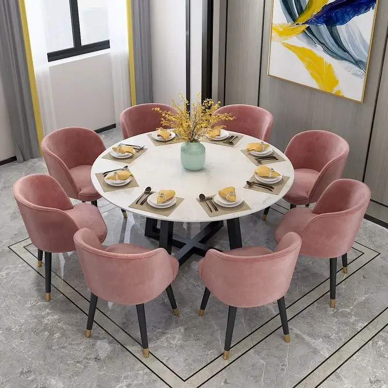 SAT049 Dining Room Furniture Nordic Light Luxury Round Marble Table with Chairs
SAT049 Dining Room Furniture Nordic Light Luxury Round Marble Table with Chairs