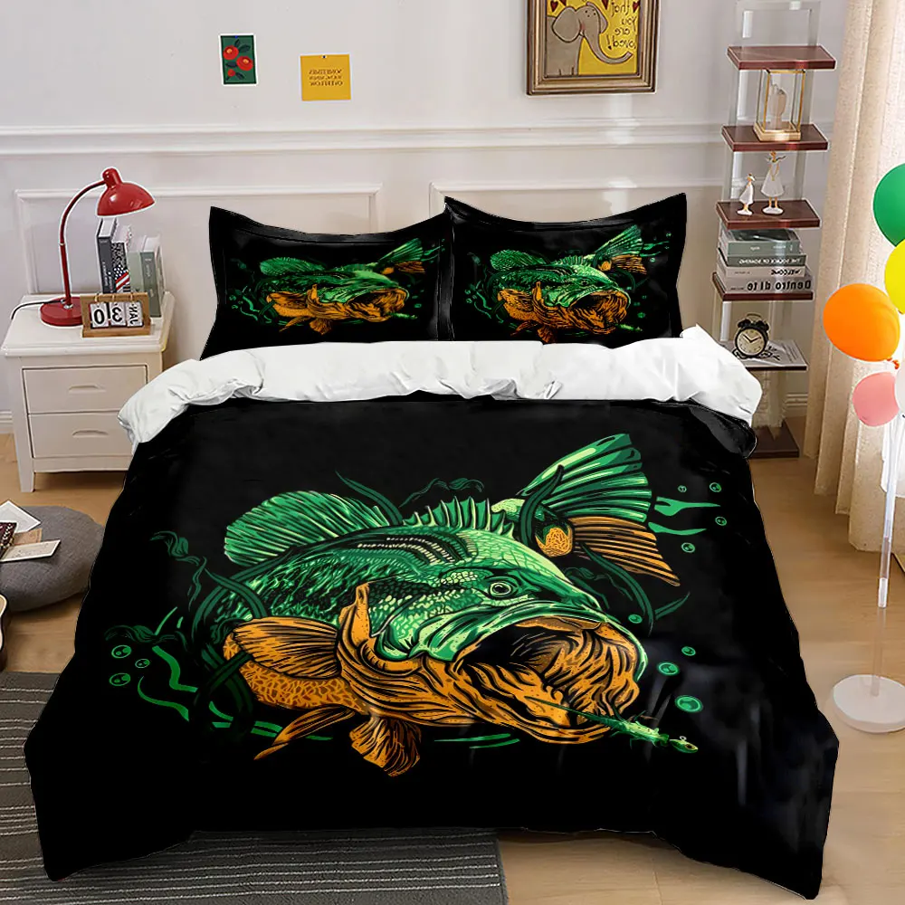 Artistic fish hunting depiction Duvet Cover Set with 3D Printing Design Soft Polyester Bedding Set All-Season Comfort
Artistic fish hunting depiction Duvet Cover Set with 3D Printing Design Soft Polyester Bedding Set All-Season Comfort