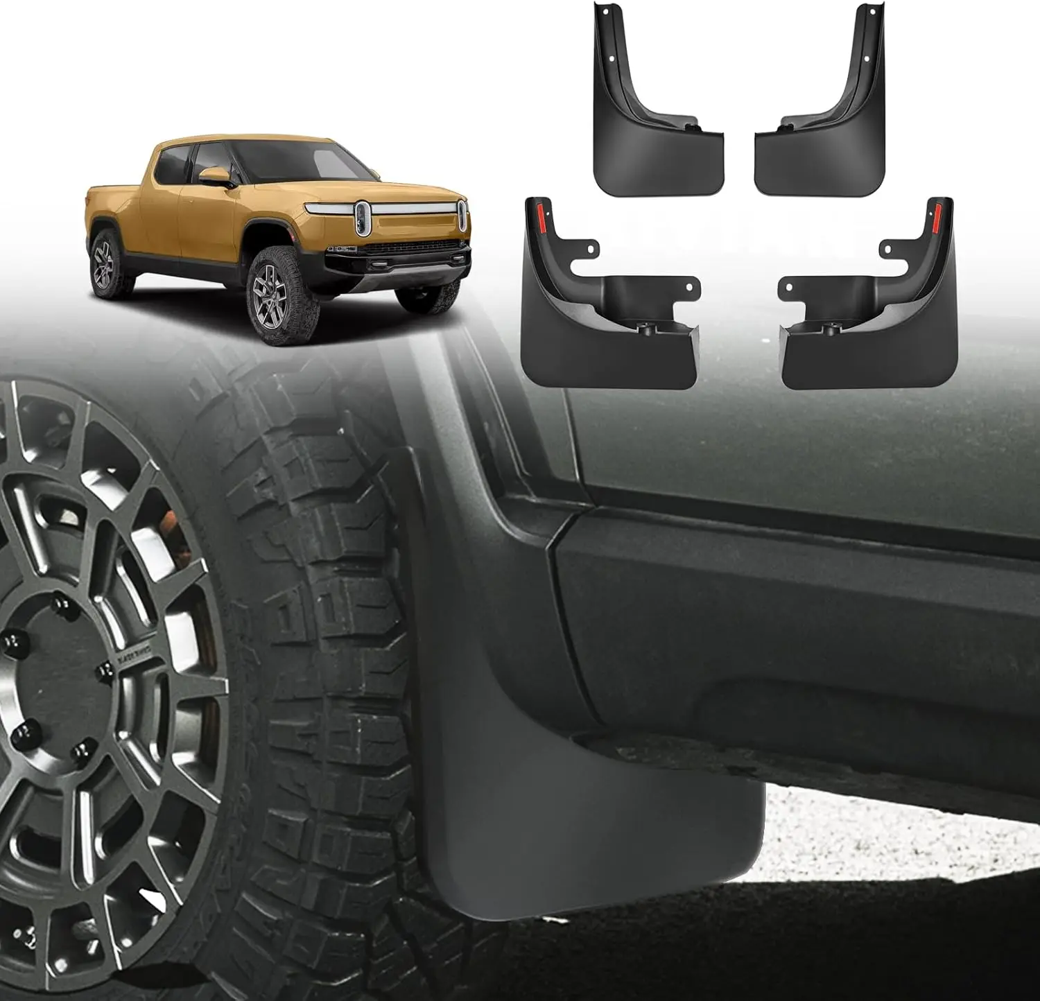 Mud Flaps For Rivian R1T 2022-2025 2026 Accessories Splash Fender Winter Vehicle Sediment Dirt Protection No Need to Drill Holes
Mud Flaps For Rivian R1T 2022-2025 2026 Accessories Splash Fender Winter Vehicle Sediment Dirt Protection No Need to Drill Holes