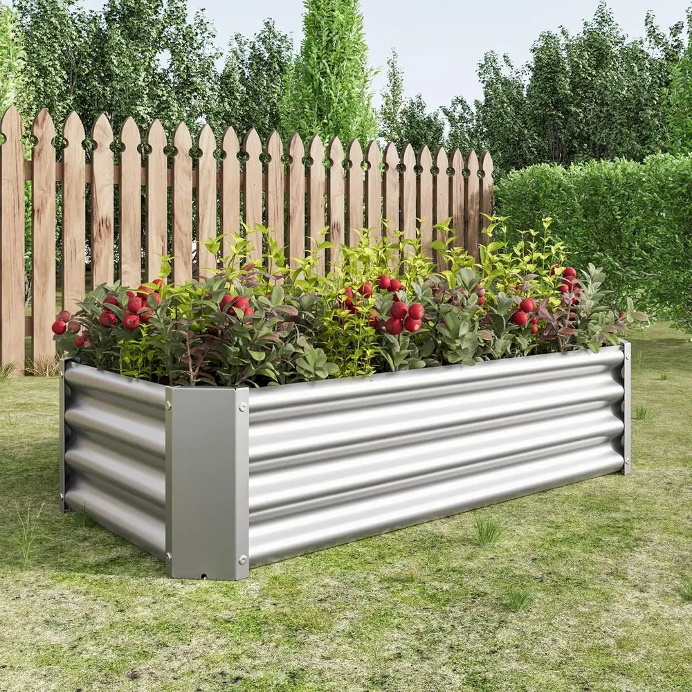 Heavy-Duty Galvanized Steel Raised Garden Bed for Vegetables, Drainage Included, Silver
Heavy-Duty Galvanized Steel Raised Garden Bed for Vegetables, Drainage Included, Silver