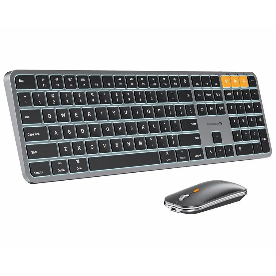 Backlit Bluetooth Keyboard and Mouse for Mac, KM100A Full Size Wireless Keyboard Mouse for Mac, MultiDevice Rechargeable for Mac
Backlit Bluetooth Keyboard and Mouse for Mac, KM100A Full Size Wireless Keyboard Mouse for Mac, MultiDevice Rechargeable for Mac