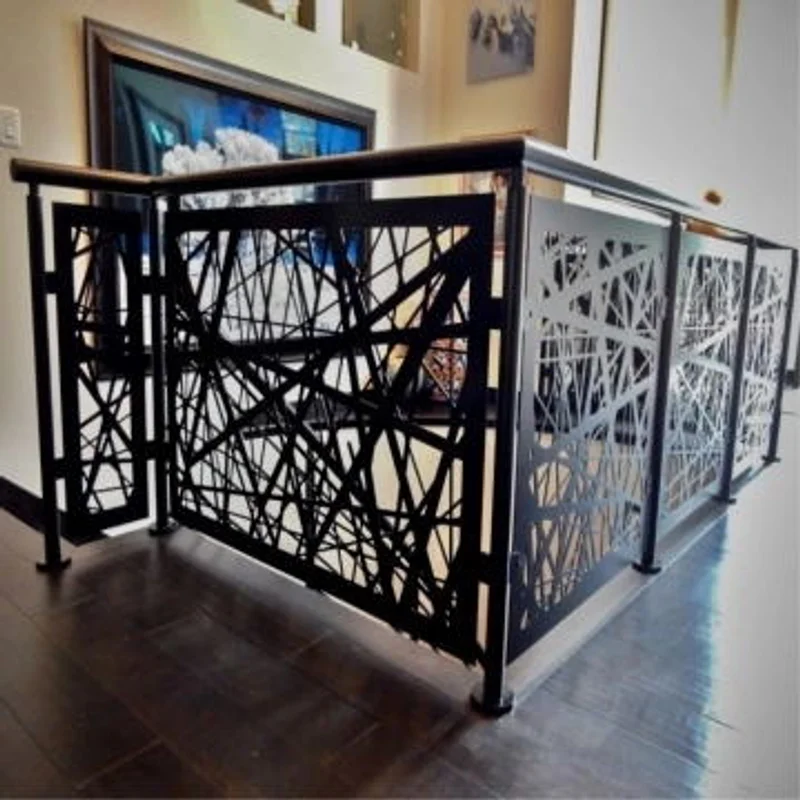 Laser cutting stair railing decoration laser cutting board balcony railing modern house railing
Laser cutting stair railing decoration laser cutting board balcony railing modern house railing