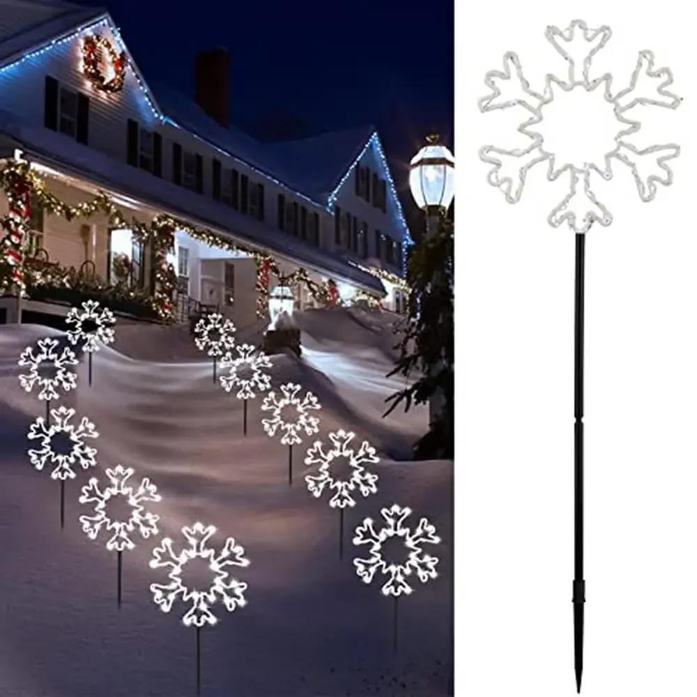 Christmas Snowflake Path Lights Outdoor 2 Pack LED Snowflake Decorations Yard Path Stake Lights 8 Modes Holiday Snowflake Lights
Christmas Snowflake Path Lights Outdoor 2 Pack LED Snowflake Decorations Yard Path Stake Lights 8 Modes Holiday Snowflake Lights