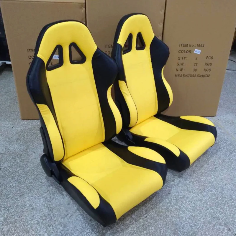 Yellow and Black PVC Leather Car Modified Gaming Chair with Dual Slides Adjustable Racing Seat
Yellow and Black PVC Leather Car Modified Gaming Chair with Dual Slides Adjustable Racing Seat