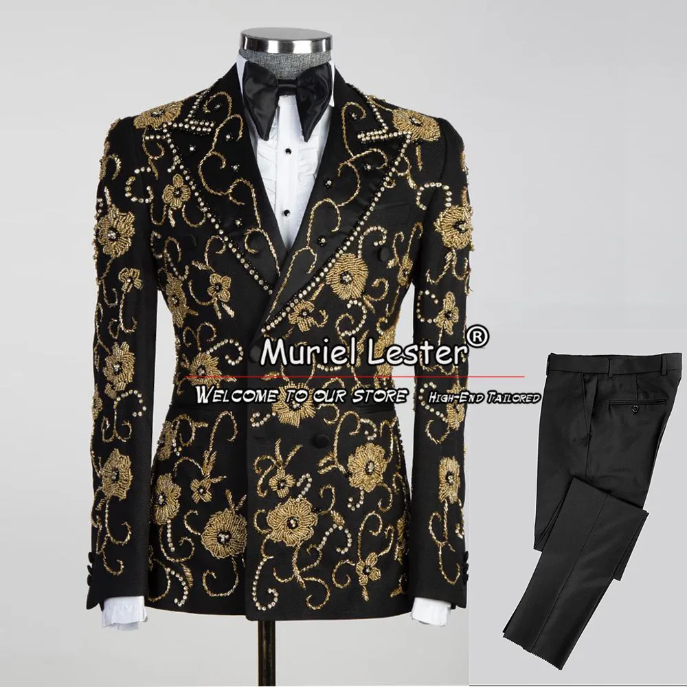 Luxury Groom Tuxedos Formal Men Suits 2 Pieces Flowers Beading Wedding Clothing Dinner Party Male Prom Blazers Ternos Completo
Luxury Groom Tuxedos Formal Men Suits 2 Pieces Flowers Beading Wedding Clothing Dinner Party Male Prom Blazers Ternos Completo