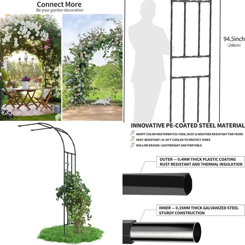 7.9FT Outdoor Climbing Plant Trellis Arch, Patio Lawn Backyard Garden Archway, Large Black Decorative Garden Archway 23.6 x 94.5
7.9FT Outdoor Climbing Plant Trellis Arch, Patio Lawn Backyard Garden Archway, Large Black Decorative Garden Archway 23.6 x 94.5