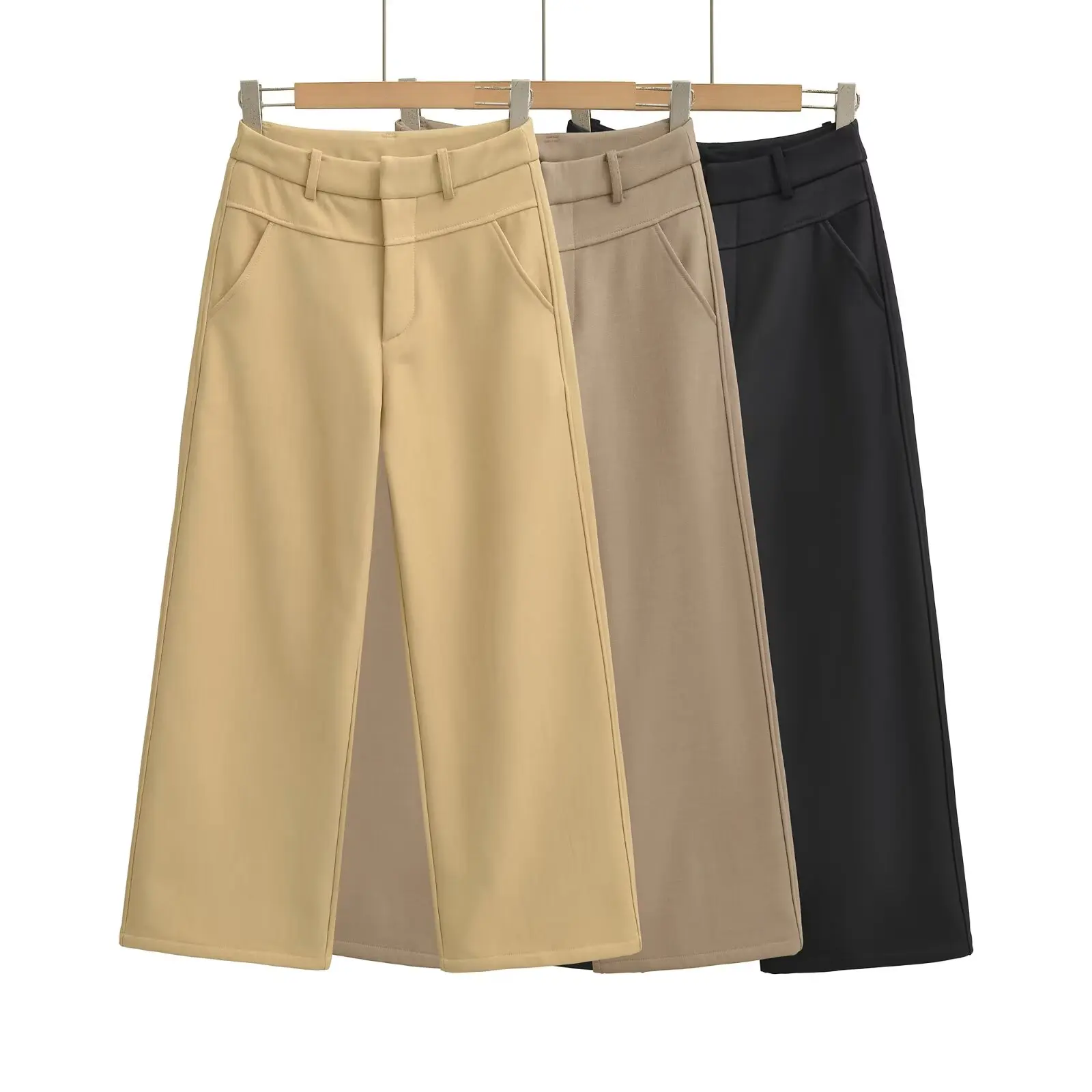 Warm Fleece Lined Straight Leg Pants Double Waist Design Floor Length Casual Trousers Minimalist Aesthetic for Women
Warm Fleece Lined Straight Leg Pants Double Waist Design Floor Length Casual Trousers Minimalist Aesthetic for Women