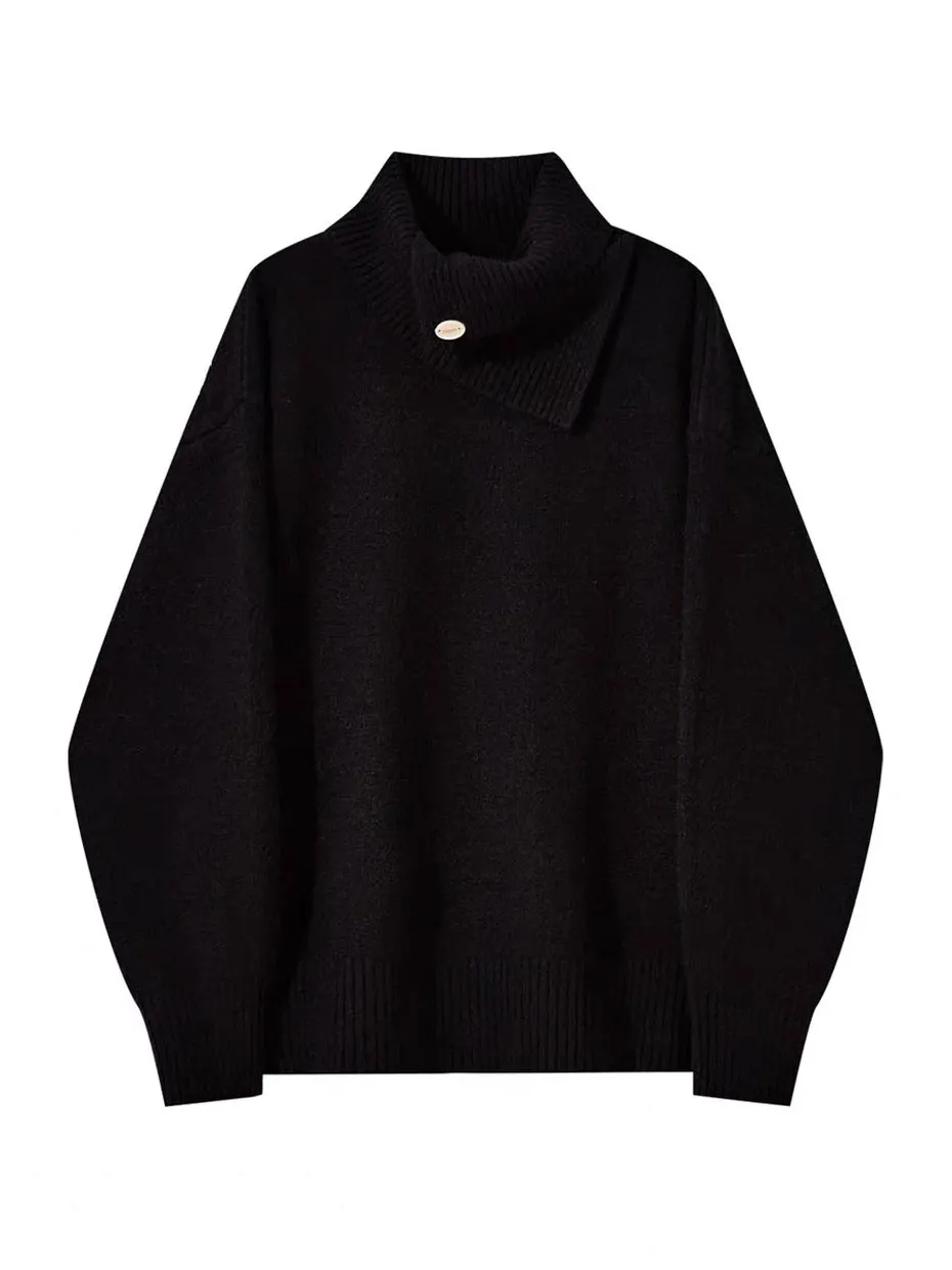 Thickened High Collar Women's Knitwear Loose Irregular Autumn Winter Lazy Style Base Layer Sweater Soft Inner Wear Top
Thickened High Collar Women's Knitwear Loose Irregular Autumn Winter Lazy Style Base Layer Sweater Soft Inner Wear Top