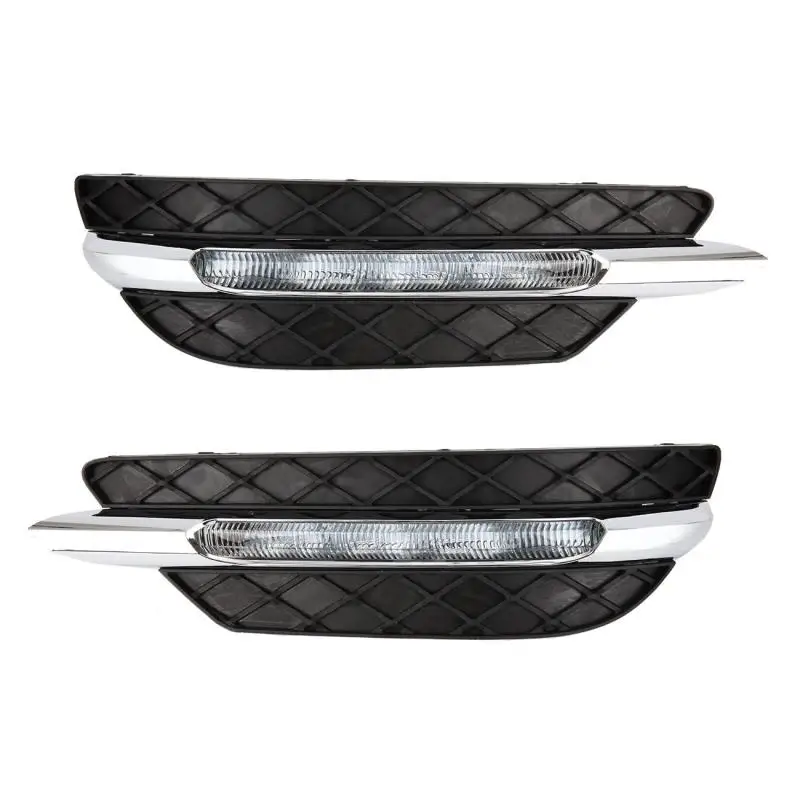 1 пара автомобильных противотуманных фар DRL для Mercedes-Benz C-Class W204 C300 2011-2013, левая и правая решетка переднего бампера, дневные ходовые огни
1 пара автомобильных противотуманных фар DRL для Mercedes-Benz C-Class W204 C300 2011-2013, левая и правая решетка переднего бампера, дневные ходовые огни