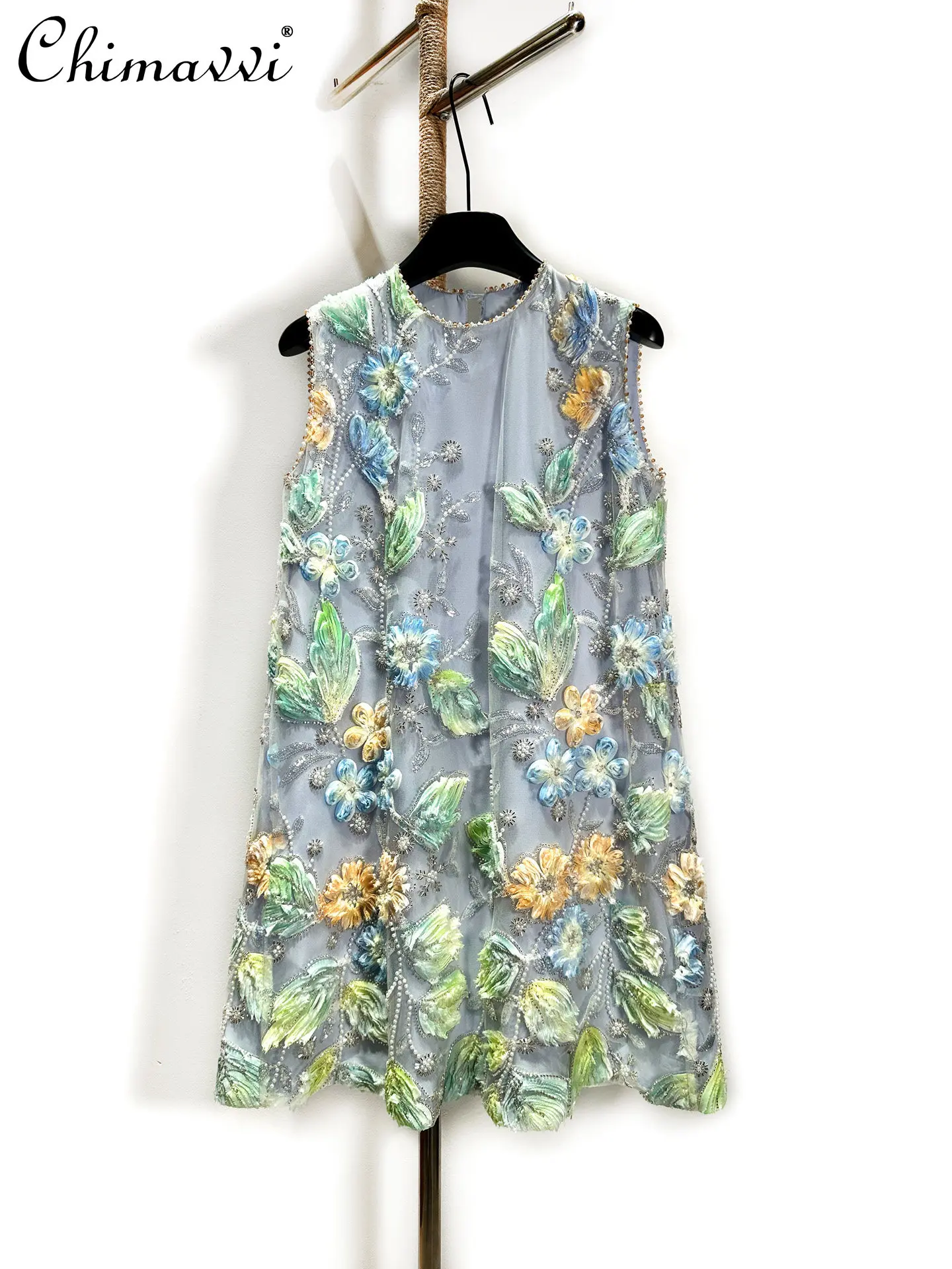 French-style Heavy Embellished 3d Floral Mesh Dress Women's 2026 Summer New Fashionable Round Neck Loose Fit Elegant Short Dress
French-style Heavy Embellished 3d Floral Mesh Dress Women's 2026 Summer New Fashionable Round Neck Loose Fit Elegant Short Dress