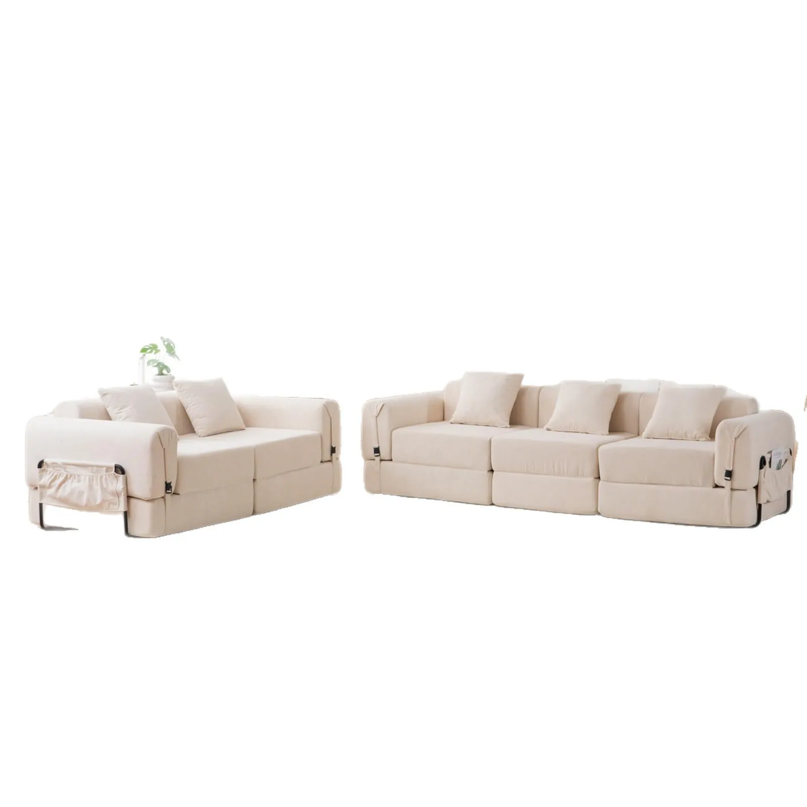 #Cream Modular Convertible Sofa Set 2 Piece 5 Seater Sectional Couch with Side Pockets and Throw Pillows for Living Room
#Cream Modular Convertible Sofa Set 2 Piece 5 Seater Sectional Couch with Side Pockets and Throw Pillows for Living Room