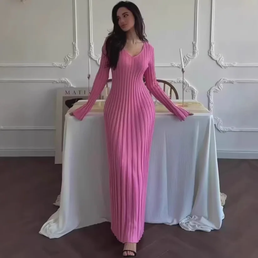 Sexy Solid Long Sleeve Maxi Dresses Women Elegant Spring Summer Matching Set Evening Dress Tops
Sexy Solid Long Sleeve Maxi Dresses Women Elegant Spring Summer Matching Set Evening Dress Tops