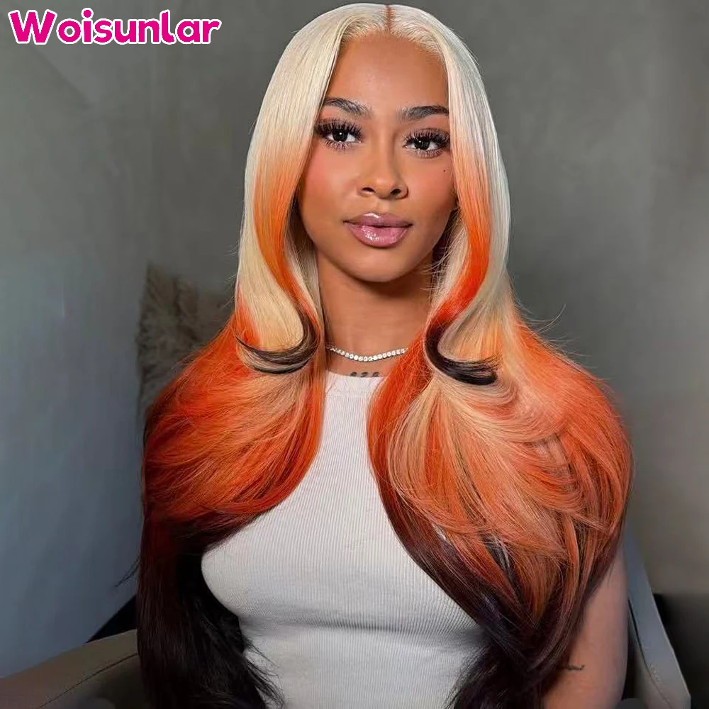 36inches Ombre 613 and Orange and Black Front Lace wigs human hair 13x6 Transparent Lace Body wave For Women 100% Human Hair
36inches Ombre 613 and Orange and Black Front Lace wigs human hair 13x6 Transparent Lace Body wave For Women 100% Human Hair