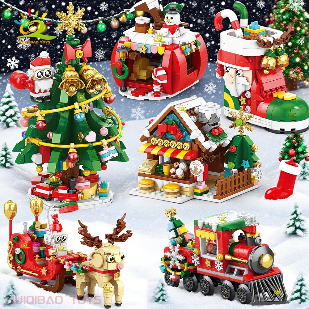 HUIQIBAO Christmas Tree Gingerbread Cafe Model Building Block DIY Elk Snowman Train Bricks Ornament Toys for Children Adult Gift
HUIQIBAO Christmas Tree Gingerbread Cafe Model Building Block DIY Elk Snowman Train Bricks Ornament Toys for Children Adult Gift