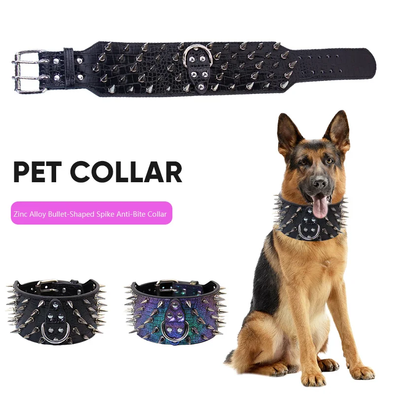 Очень широкий ошейник для собак из искусственной кожи с усиленными шипами, прочный декоративный ошейник с шипами для агрессивных жевательных органов
Очень широкий ошейник для собак из искусственной кожи с усиленными шипами, прочный декоративный ошейник с шипами для агрессивных жевательных органов