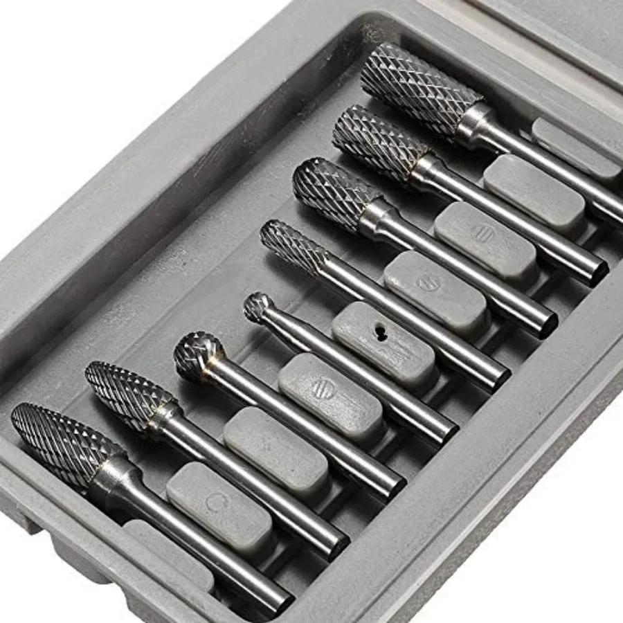 8pcs Carbide Rotary Burr Set Double Cut 1/4'' 6.35mm Shank Solid Carbide Rotary Burr Set for Die Grinder Drill for Woodworking
8pcs Carbide Rotary Burr Set Double Cut 1/4'' 6.35mm Shank Solid Carbide Rotary Burr Set for Die Grinder Drill for Woodworking
