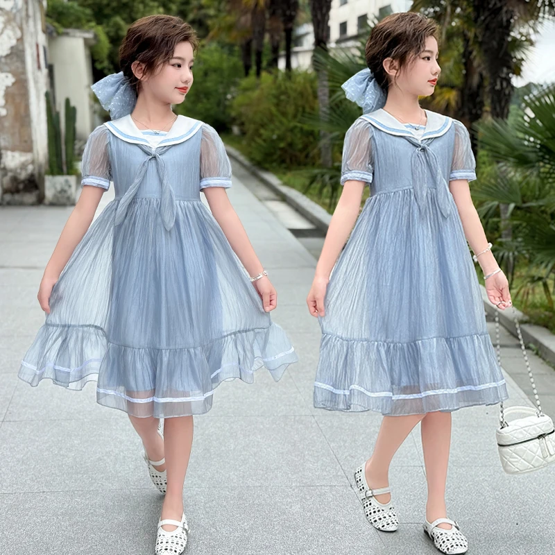Girls Lolita Dress Summer Children Collar Bubble Short Sleeves Sweet Bow Print Plaid Dress College Style Kids Mesh Short Dress
Girls Lolita Dress Summer Children Collar Bubble Short Sleeves Sweet Bow Print Plaid Dress College Style Kids Mesh Short Dress