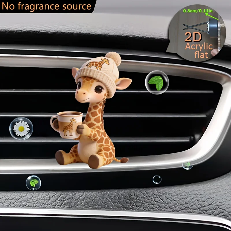 2D Flat, 1pc A Giraffe Wearing a Cartoon Hat Drinking Coffee, Refillable 2D Flat Acrylic Car Air
2D Flat, 1pc A Giraffe Wearing a Cartoon Hat Drinking Coffee, Refillable 2D Flat Acrylic Car Air